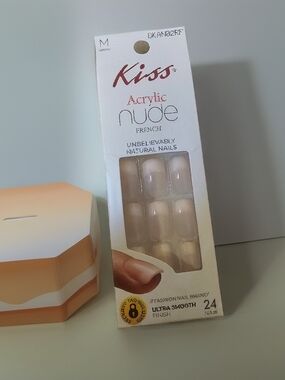 Kiss Acrylic Nude French Tips - Sheer Pink Nude